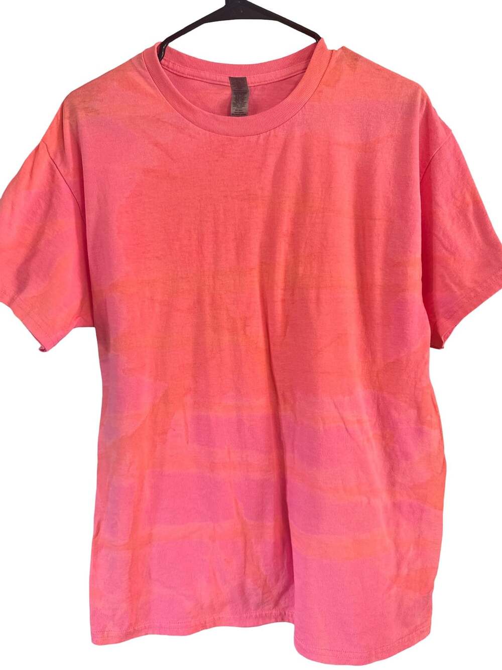 Gildan Heavy Blend Tie-Dye Short Sleeve T-Shirt Pink Orange Size L